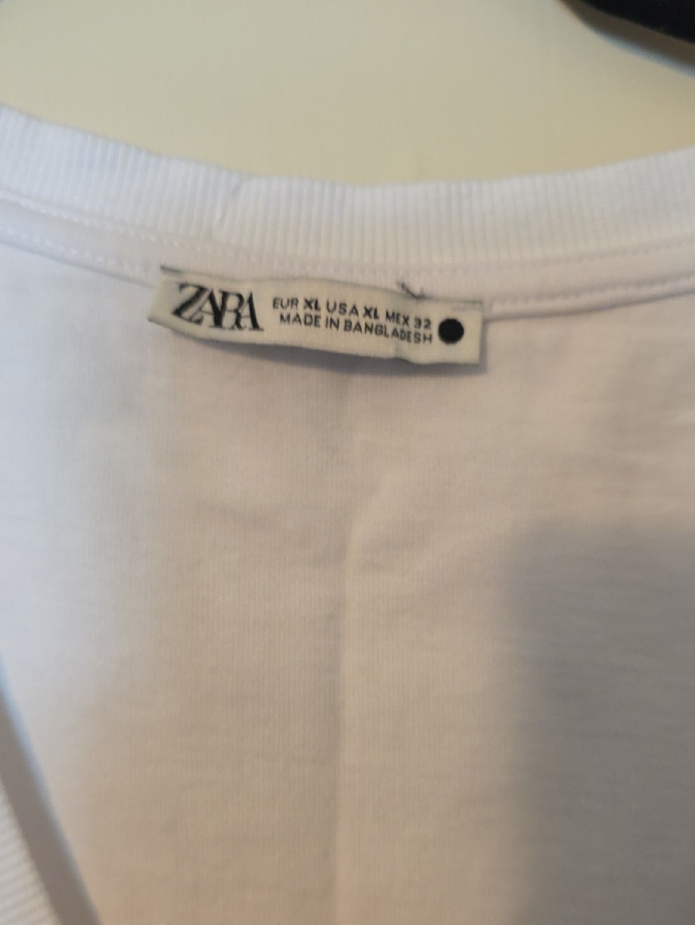Zara White Ribbed Crewneck Tee - Picture 2 of 4